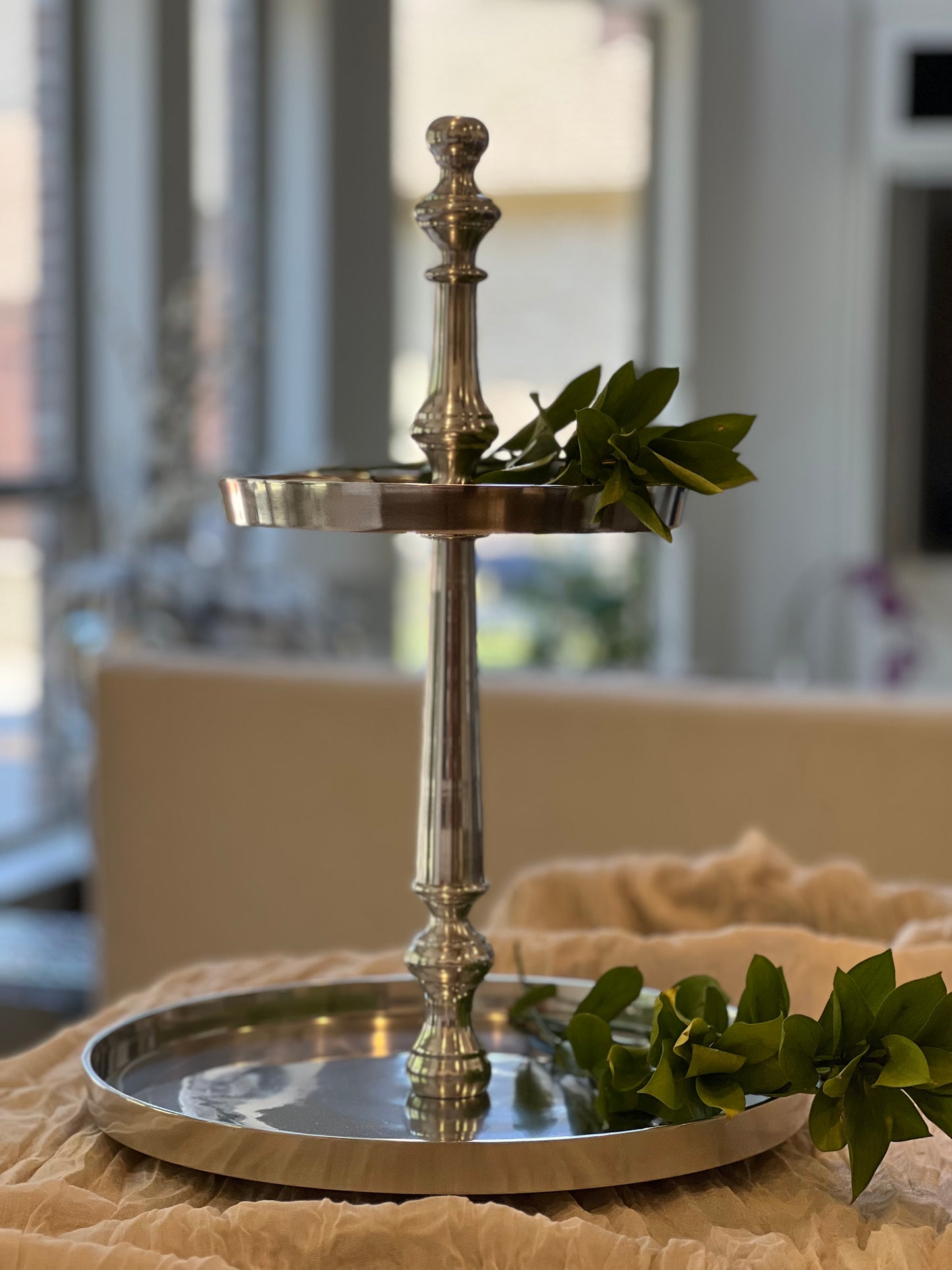 Silver Metal Cake Stand