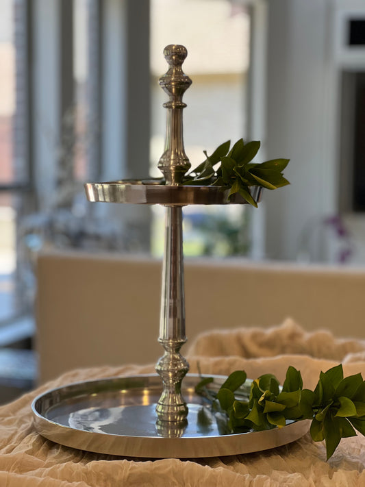 Silver Metal Cake Stand