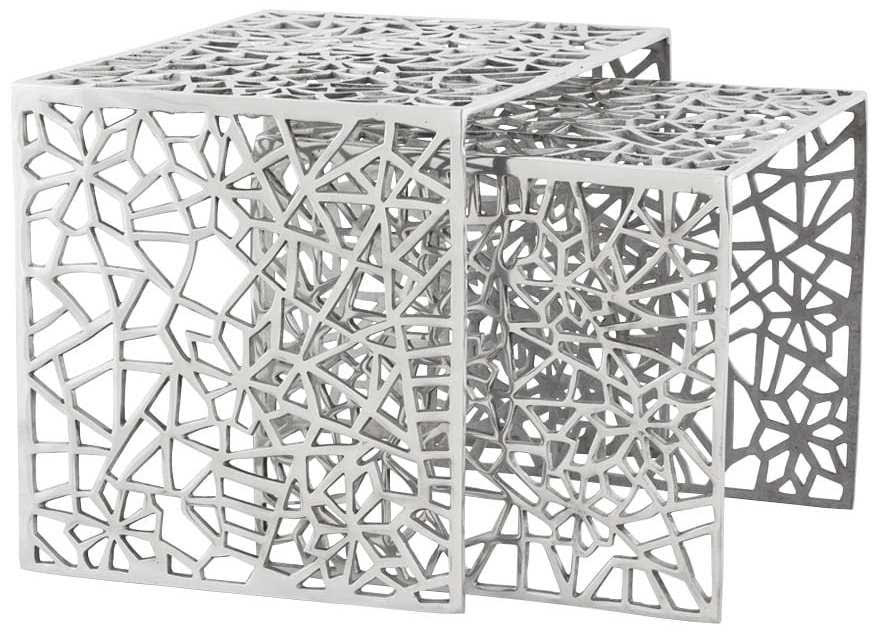 Square textured Side Tables (Set of 2)