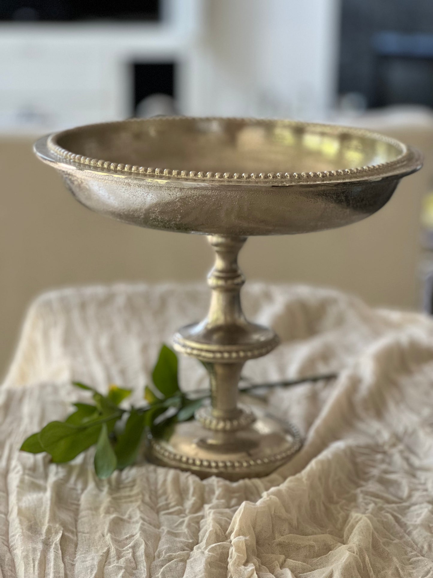 Metal Bowl With Handmade Hatching