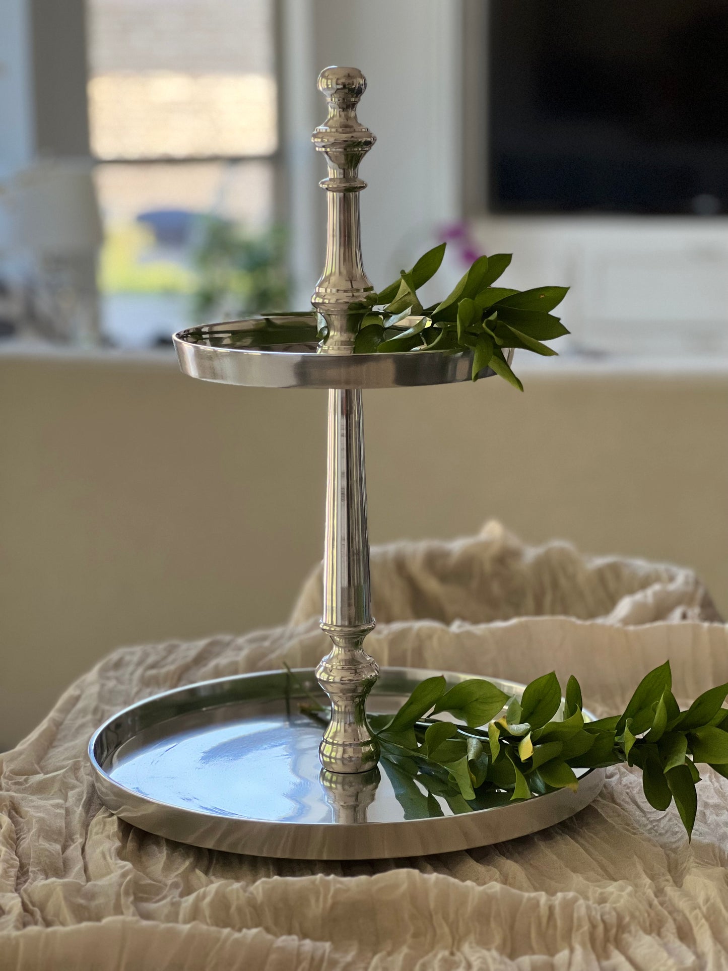 Silver Metal Cake Stand