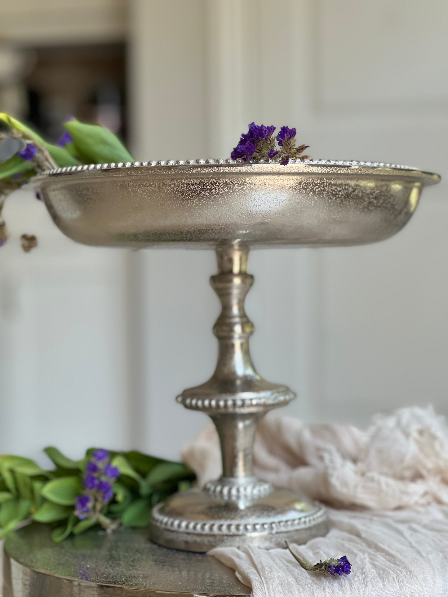 Metal Bowl With Handmade Hatching