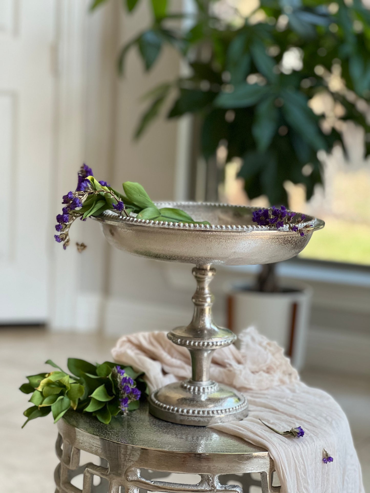 Metal Bowl With Handmade Hatching