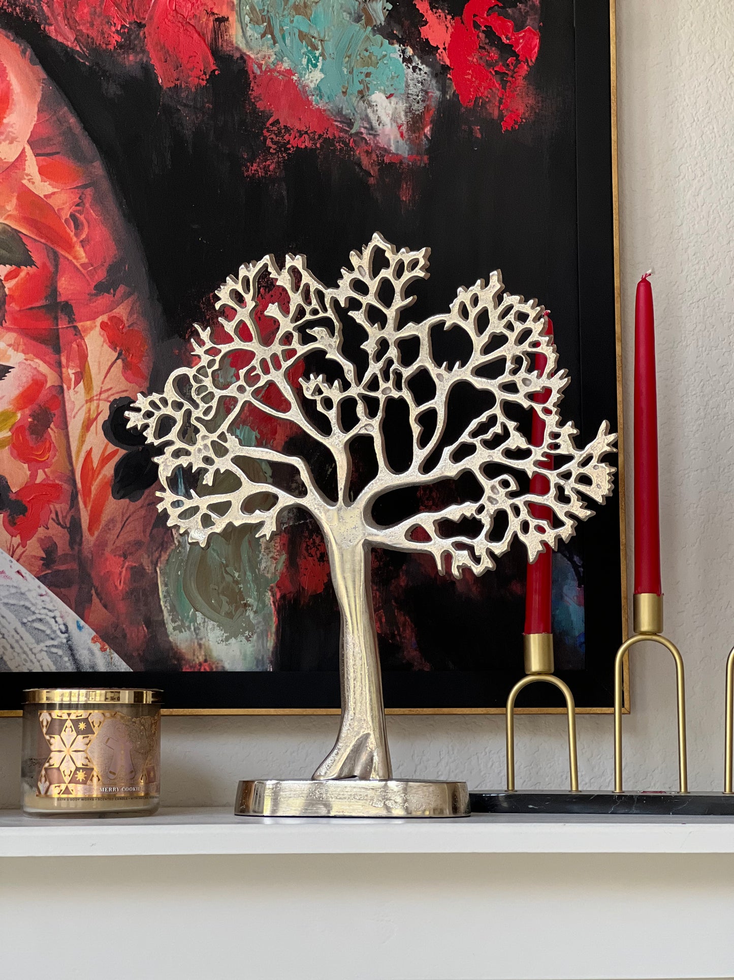 Silver Aluminum Tree Sculpture